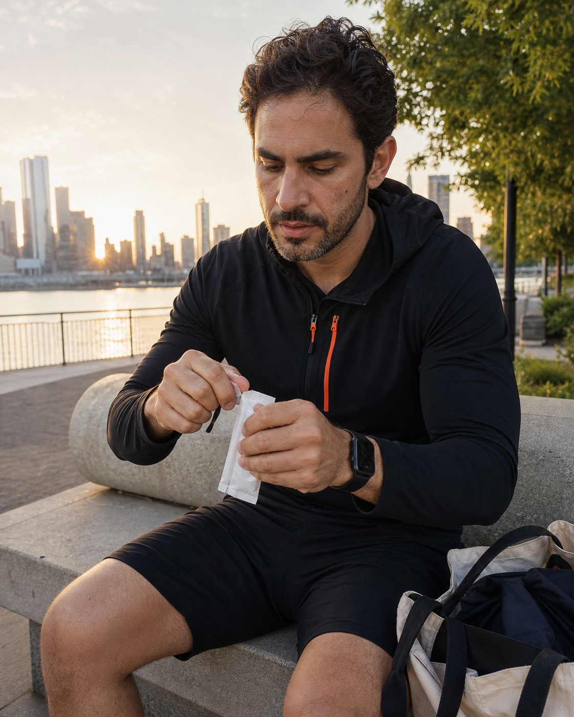 Post-run morning routine concept