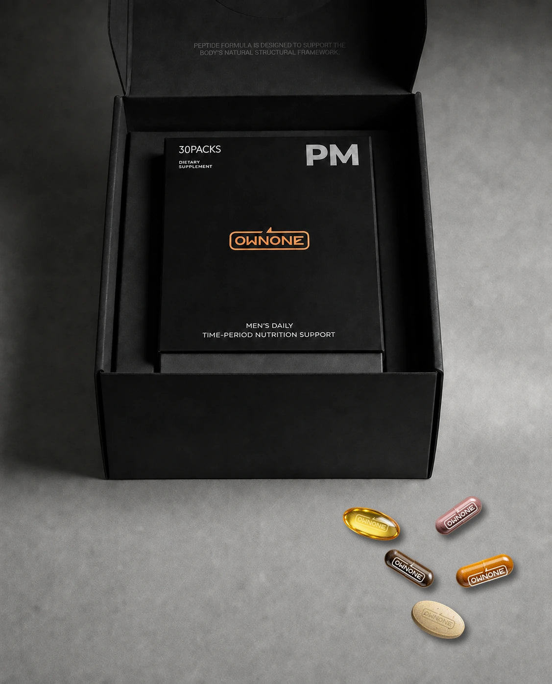 OWNONE PM nutrition box with five recognizable dose forms